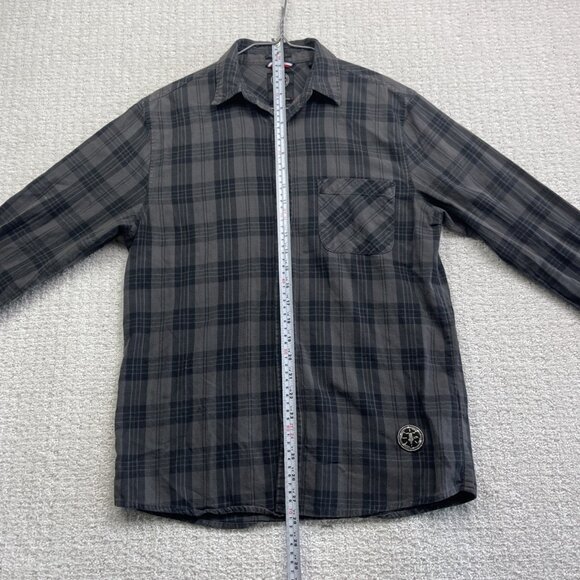 Le Temps des Cerises Plaid Button Up Shirt Men’s Sz S Gray Black Long Sleeve - Picture 8 of 14